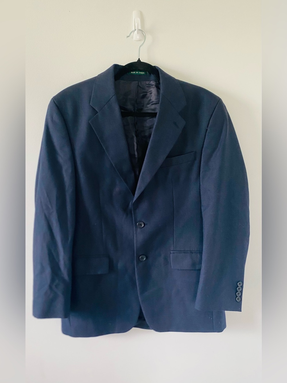 Vintage Lauren Ralph Lauren 100% Pure Wool Navy Blazer Sport Coat Size 40